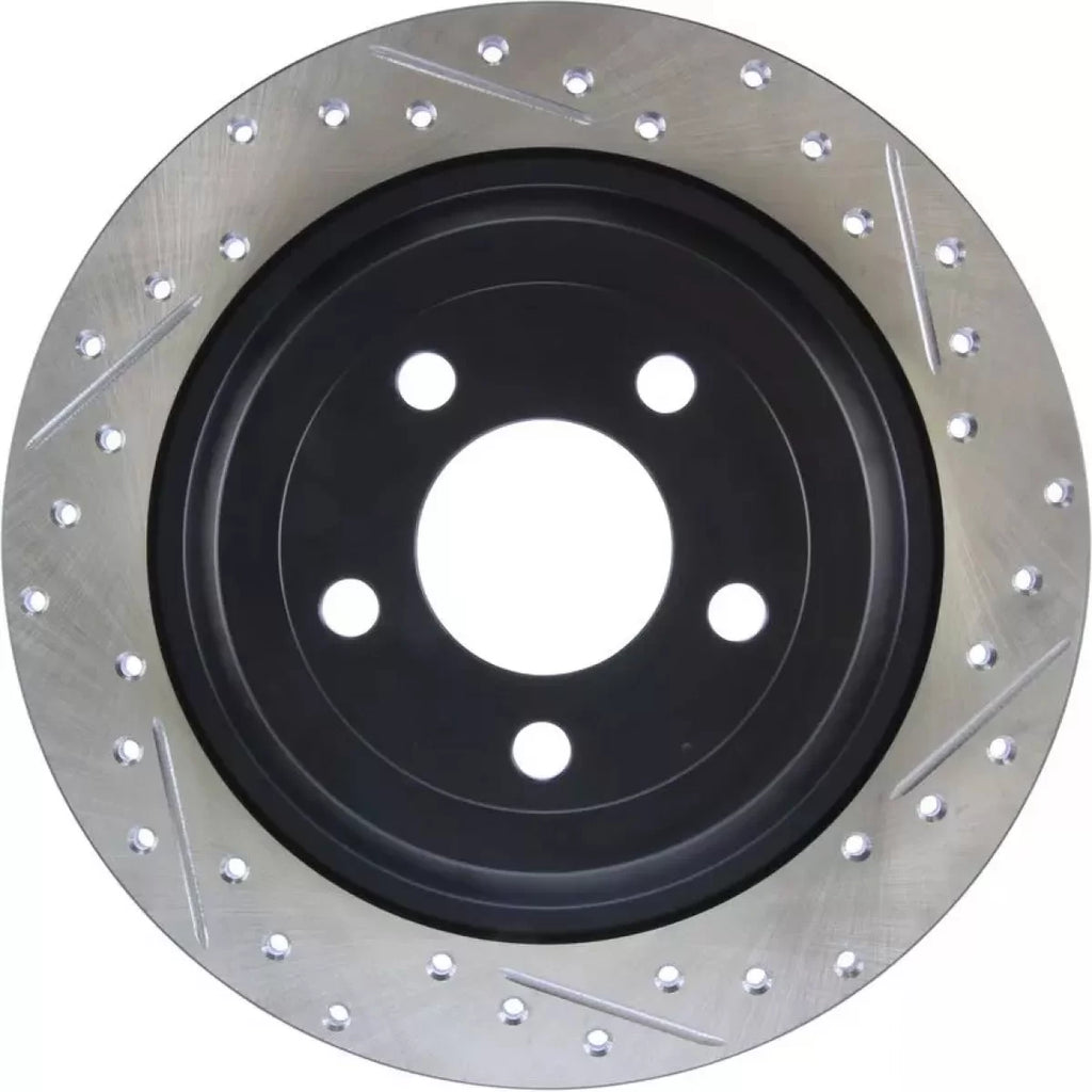 StopTech HC Dischi freno posteriore 320mm drilled slotted per Ford Mustang 15-21