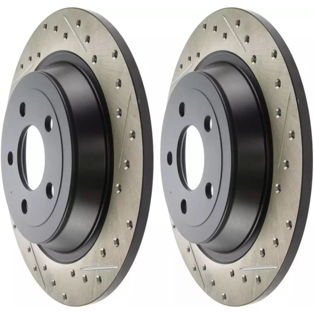 StopTech HC Dischi freno posteriore 320mm drilled slotted per Ford Mustang 15-21