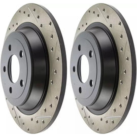 StopTech HC Dischi freno posteriore 320mm drilled slotted per Ford Mustang 15-21