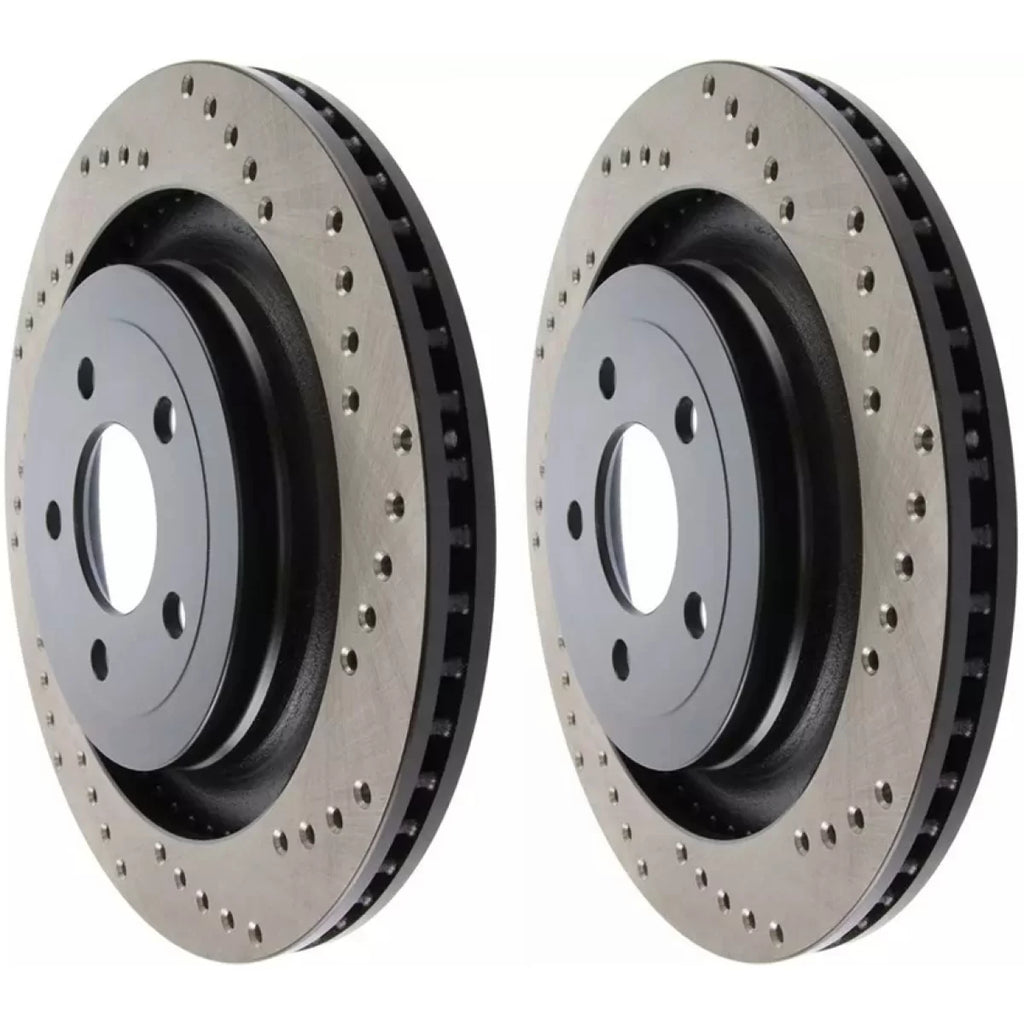 StopTech HC posteriore Dischi freno 330mm drilled per Ford Mustang 15-22