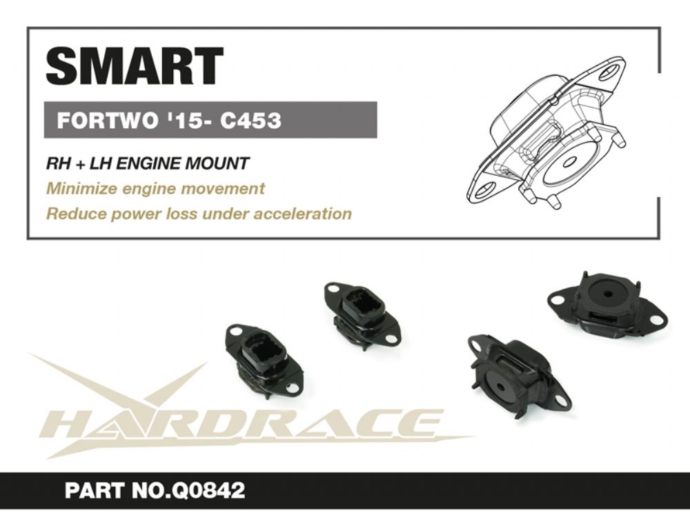 Supporti motore destro e sinistro Hardrace Smart Fortwo C453 e A453 – 2 pezzi – foto 2