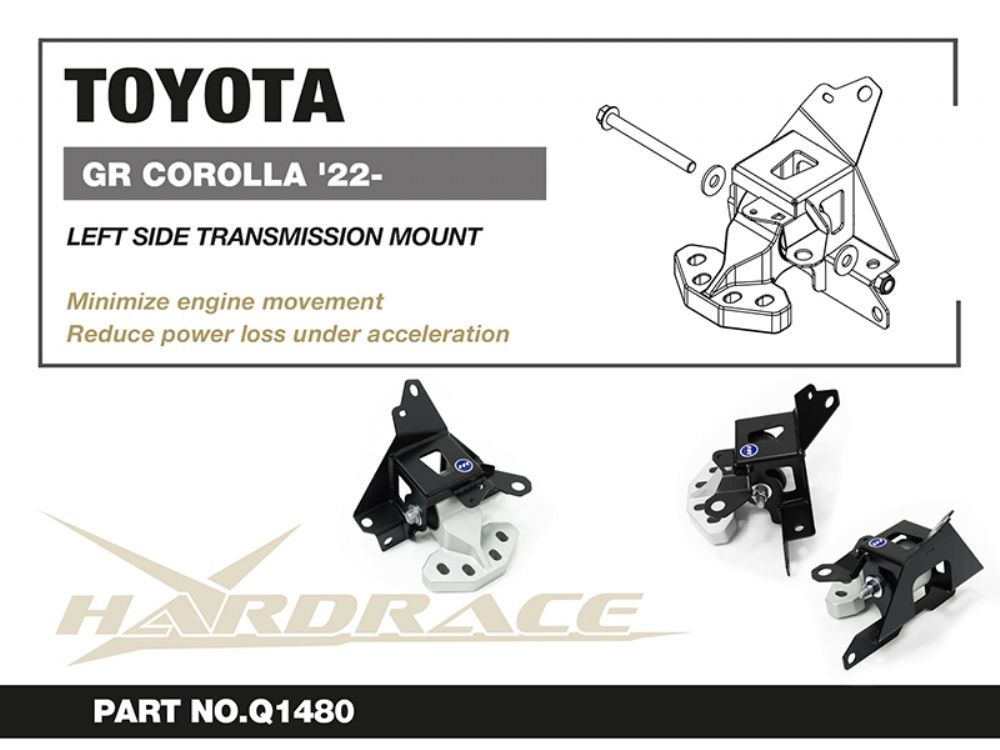 Supporto cambio sinistro CNC Hardrace Toyota GR Corolla GZEA14 6MT – 1 pezzo – foto 2