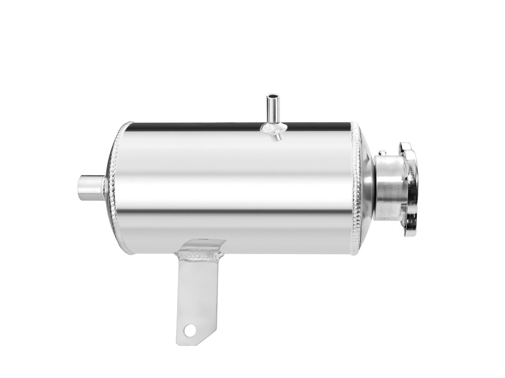 Vaschetta acqua radiatore universale JR.SPEC 1.5L tonda in alluminio lucido - installata