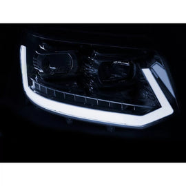 T6 tuning Set fari anteriori per Volkswagen T5 2010-2015 con cromato base, sinistro e destro