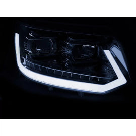 T6 tipo tuning Set fari anteriori per Volkswagen T5 2010-2015 con nero base, sinistro e destro