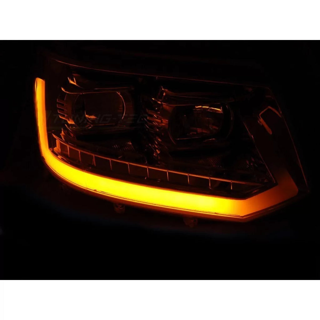 T6 tipo tuning Set fari anteriori per Volkswagen T5 2010-2015 con nero base, sinistro e destro