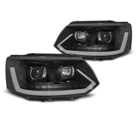 T6 tipo tuning Set fari anteriori per Volkswagen T5 2010-2015 con nero base, sinistro e destro
