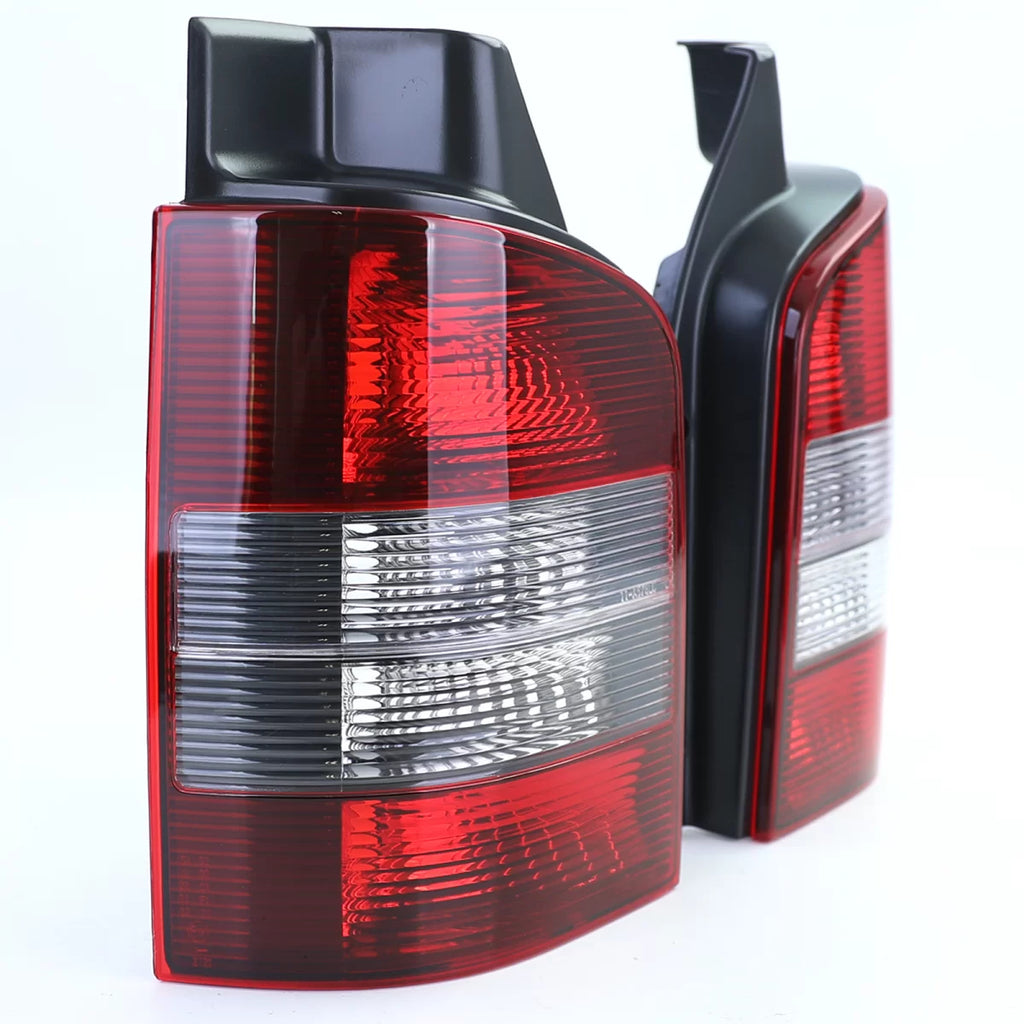 Fanali posteriori rossi nero coppia per VW T5 Bus + Transporter con portellone 03-09