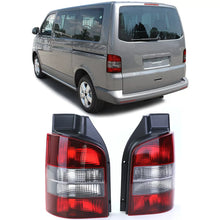 Fanali posteriori rossi nero coppia per VW T5 Bus + Transporter con portellone 03-09