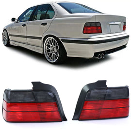 Fanali posteriori rossi nero fumé set per Serie 3 BMW E36 berlina 90-99