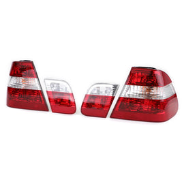 Fanali posteriori rossi trasparente restyling stile compatibile per Serie 3 BMW E46 berlina 1998-2001