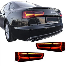 Carica l'immagine nel visualizzatore di Gallery, Set fanali posteriori per Audi A6 C7 11-15 Barra LED dinamico rosso/trasparente Eagle Eyes