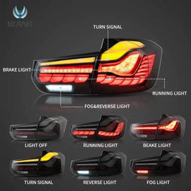 Fanali posteriori OLED BMW Serie 3 F30 berlina 2011-2018 stile M4 Vland fumé