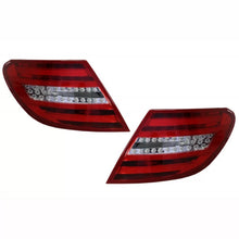 Set fanali posteriori per Mercedes-Benz Classe C W204 07-12 Barra LED restyling stile rosso/trasparente Carner