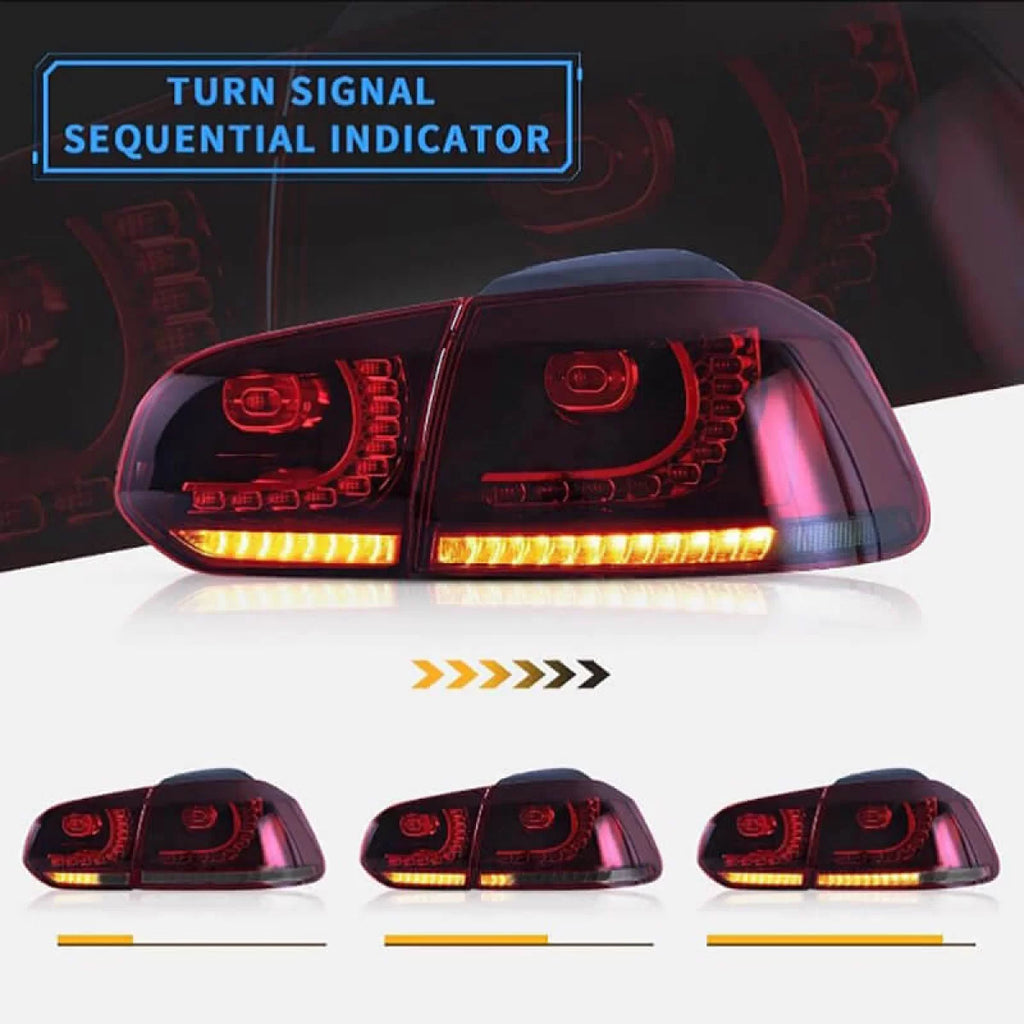 Set fanali posteriori per VW Golf VI (6) 08-12 Full LED dinamico GTI R20 stile rosso ciliegia rosso/bianco VLand