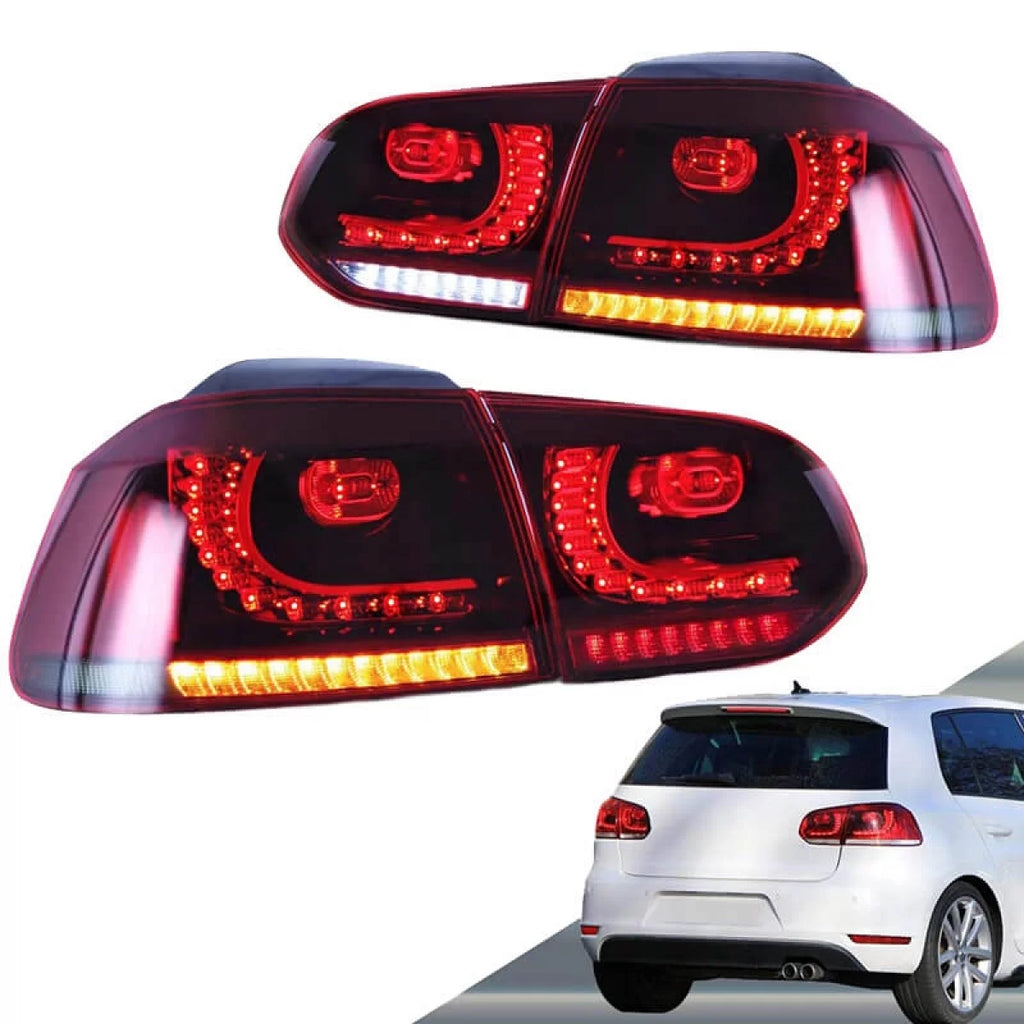 Set fanali posteriori per VW Golf VI (6) 08-12 Full LED GTI R20 stile rosso/fumé VLand