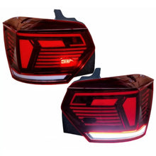 Carica l'immagine nel visualizzatore di Gallery, Set fanali posteriori per VW Polo AW 2018+ LED R-Line stile rosso/trasparente