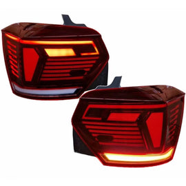Set fanali posteriori per VW Polo AW 2018+ LED R-Line stile rosso/trasparente