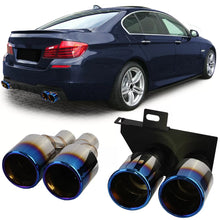 Carica l'immagine nel visualizzatore di Gallery, Terminale di scarico doppio tubo conversione duplex titanium compatibile BMW F10 F11 520 523 525 528 530
