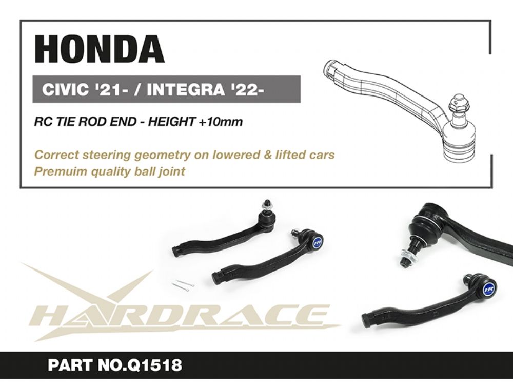 Testine esterne di sterzo con altezza maggiorata di 10 mm Hardrace Honda Civic FE/FL e Acura Integra DE – 2 pezzi – foto 2