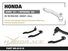 Testine esterne di sterzo con altezza maggiorata di 10 mm Hardrace Honda Civic FE/FL e Acura Integra DE – 2 pezzi – foto 2