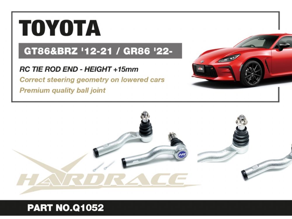 Testine esterne di sterzo con altezza maggiorata di 15 mm Hardrace Toyota GT86/GR86, Subaru BRZ ZC6 e Scion FR-S – 2 pezzi – foto 2