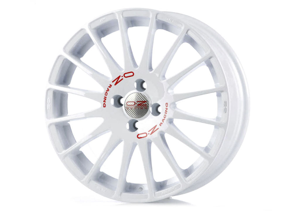 Cerchio in Lega OZ Racing SUPERTURISMO GT 16x7 ET42 4x100 RACE WHITE RED LETTERING