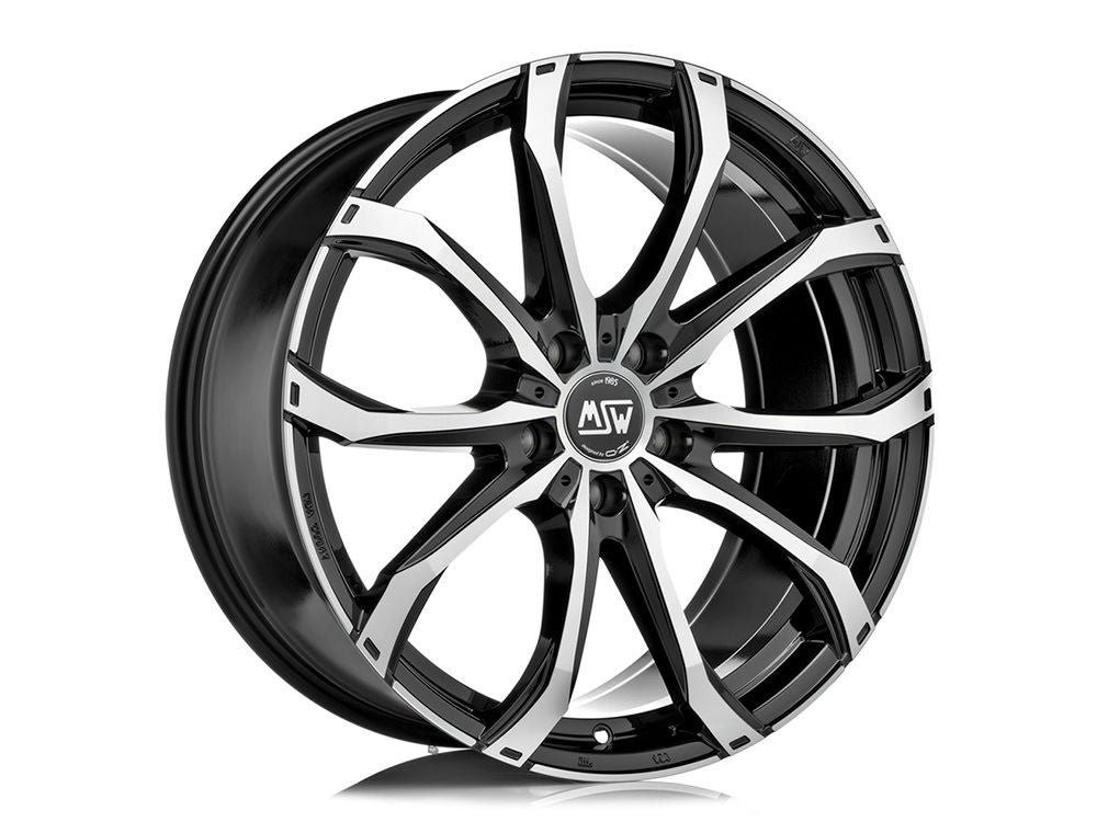 Cerchio in Lega MSW 48 19x9 ET50 5x112 GLOSS BLACK FULL POLISHED