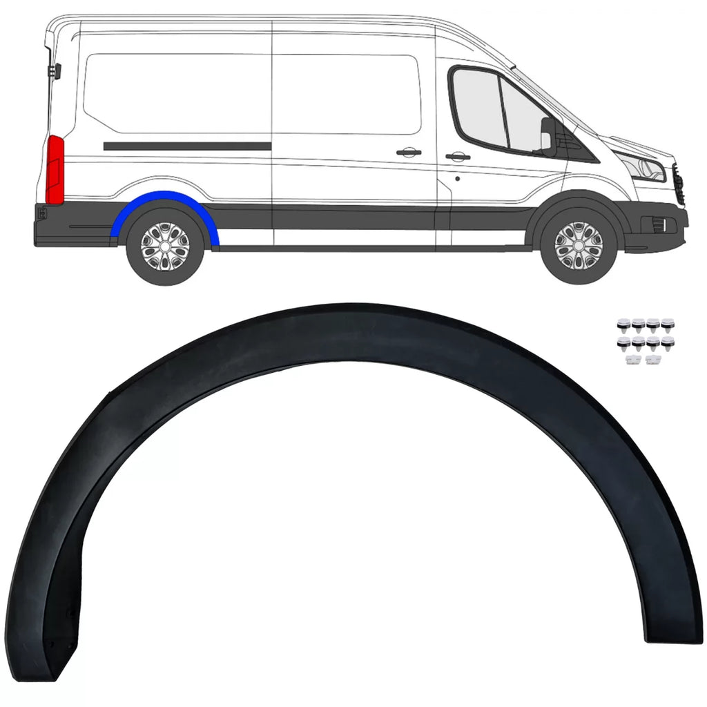 Modanatura pannello Passaruota posteriore destro per Ford Transit V363 2014-2019