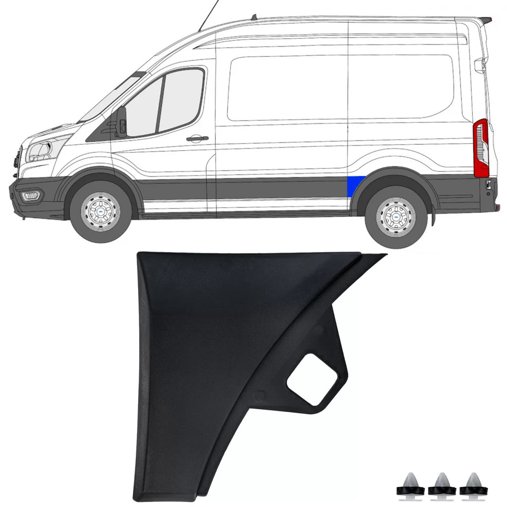 Modanatura striscia paraurti striscia parafango posteriore sinistro per Ford Transit V363 2014-2019 L2