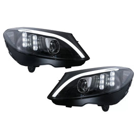 TRU LED DRL fari anteriori per Mercedes Classe C W205 S205 A205 C205 (2014-2018) nero dinamico sequenziale Indicatori