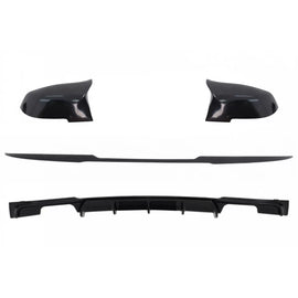 Baule baule Lip Spoiler con Paraurti posteriore Spoiler Valance diffusore Doppia uscita e Calotte specchietti per BMW
