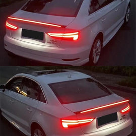Spoiler baule per Audi A3 8VS berlina 12-20 GT stile con dinamico Led Flash/Stop Nero lucido in plastica ABS