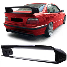 Spoiler baule per BMW 3 E36 90-99 berlina / Coupe M3 GT-stile XL con Spacers Nero lucido in plastica ABS 4 pezzi