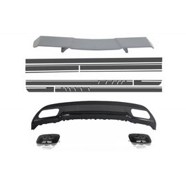 Spoiler baule diffusore Terminali di scarico per MERCEDES W176 Classe A 2012+ A-design con laterale adesivi adesivo