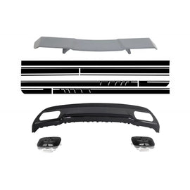Spoiler baule diffusore Terminali di scarico per MERCEDES W176 Classe A 2012+ A-design con laterale adesivi adesivo