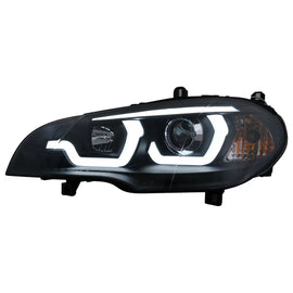 A guida di luce LED DRL Angel Eyes fari anteriori per BMW X5 E70 (2007-2013) nero