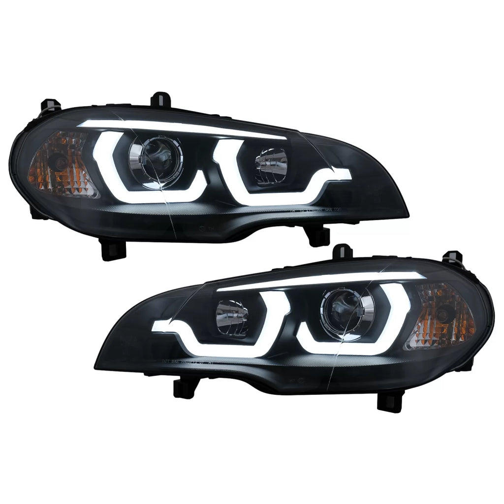 A guida di luce LED DRL Angel Eyes fari anteriori per BMW X5 E70 (2007-2013) nero
