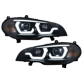 A guida di luce LED DRL Angel Eyes fari anteriori per BMW X5 E70 (2007-2013) nero