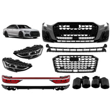 Carica l'immagine nel visualizzatore di Gallery, Body kit Horch tipo per Audi A8 D5 2017-2022 a S8 D5PA dal 2023 con nero elementi tuning