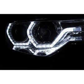DRL kit fari anteriori per BMW Serie 3 F30 berlina, F31 Touring 2015-2018 con cromato base, sinistro e destro tuning