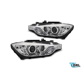 DRL kit fari anteriori per BMW Serie 3 F30 berlina, F31 Touring 2015-2018 con cromato base, sinistro e destro tuning