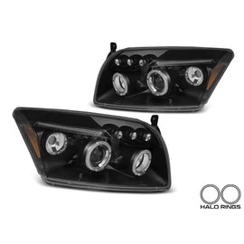 Kit fari anteriori con Angel Eyes per Dodge Caliber 2006-2012 con nero base, sinistro e destro tuning