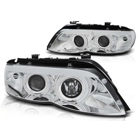 Kit fari anteriori con CCFL Angel Eyes e striscia LED per BMW X5 E53 11.2003-2006, sinistro e destro tuning