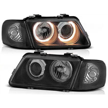 Carica l'immagine nel visualizzatore di Gallery, TUNING kit fari anteriori con lampade alogene Angel Eyes per AUDI A3 8L 08.1996-08.2000, sinistro e destro