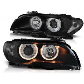 Kit fari anteriori con lampade alogene Angel Eyes per BMW 3 E46 04.2003-2006 coupe/cabriolet, sinistro e destro tuning