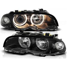 Kit fari anteriori con lampade alogene Angel Eyes per BMW 3 E46 04.1999-03.2001 coupe/cabriolet, sinistro e destro