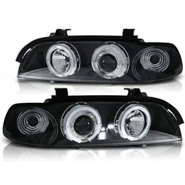 Kit fari anteriori con lampade alogene Angel Eyes per BMW E39 09.1995-05.2003 berlina/wagon, sinistro e destro tuning