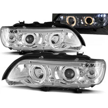 Carica l'immagine nel visualizzatore di Gallery, Kit fari anteriori con lampade alogene Angel Eyes per BMW X5 E53 09.1999-10.2003, sinistro e destro tuning