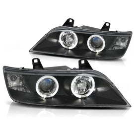 Kit fari anteriori con lampade alogene Angel Eyes per BMW Z3 01.1996-2002 coupe / cabrio, sinistro e destro tuning